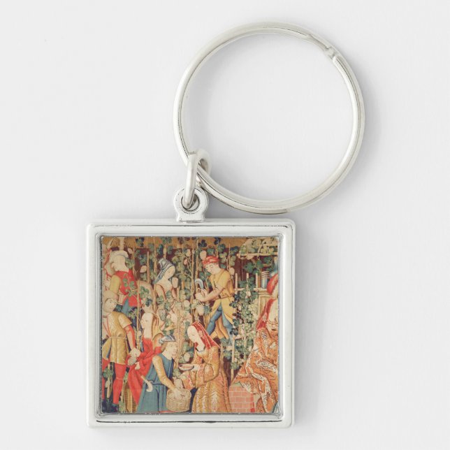 Porte-clés Vendanger, détail de la récolte de raisin (Devant)