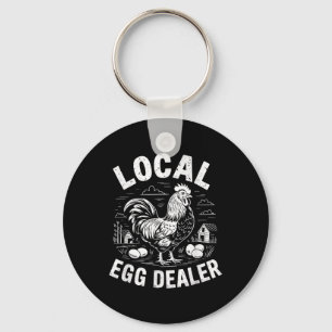 Porte-clés Vendeur local d'oeufs Retro Funny Chicken Pâques F