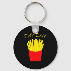 Porte-clés Vendredi Fou, Frites, Tgif Merci Mon Dieu C'est Ve