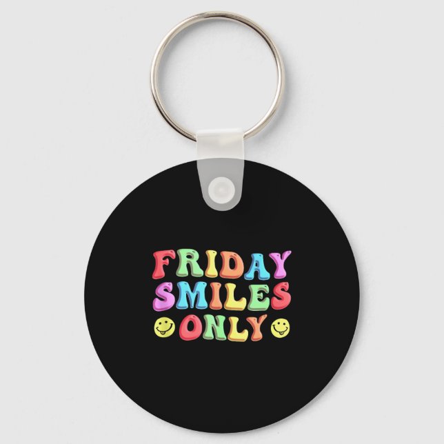 Porte-clés Vendredi heureux Fri Yay Enseignant École Mème Hau (Recto)