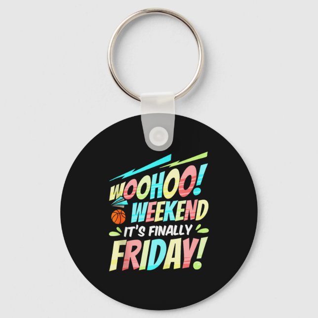 Porte-clés Vendredi heureux Fri Yay Professeur École Mème Hau (Recto)