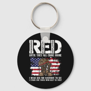 Porte-clés Vendredi rouge tenue militaire rouge soutien aux t