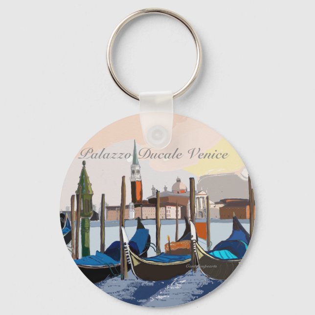 Porte-clés Venetian Gondolas at Palazzo Ducale Venice (Recto)