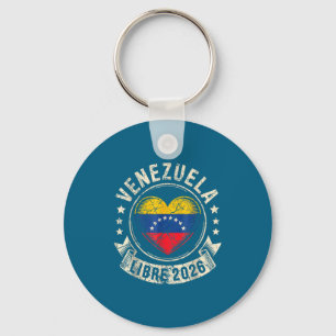 Porte-clés Venezuela Libre 2026 Drapeau du cœur du Venezuela