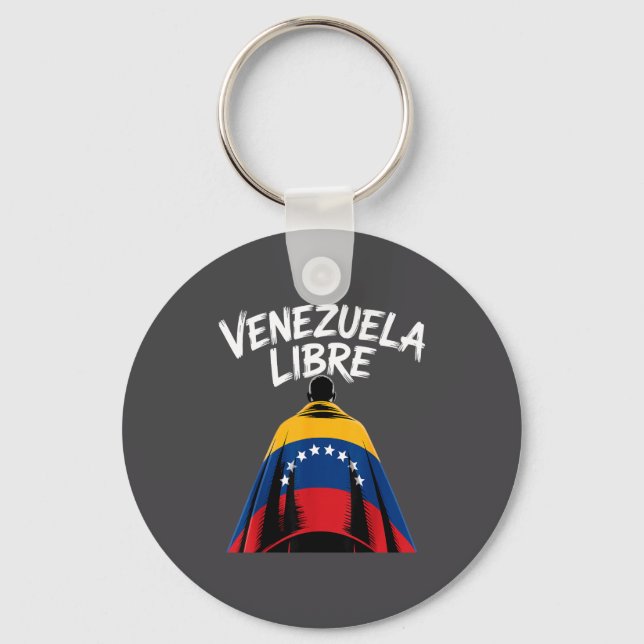 Porte-clés Venezuela Libre 2026 Drapeau Vénézuéla  (Recto)