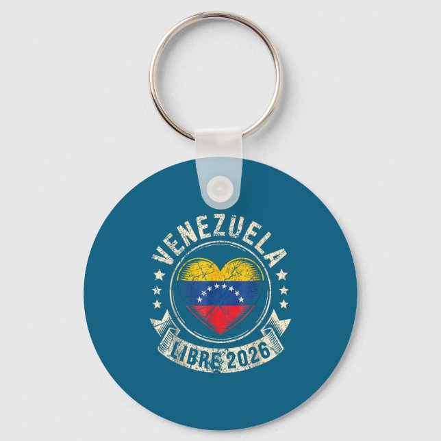 Porte-clés Venezuela Libre 2026 Venezuela Heart Flag  (Recto)