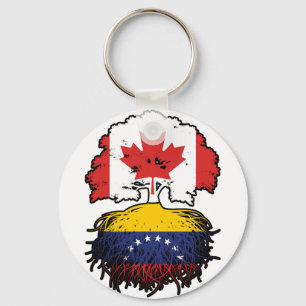 Porte-clés Venezuela Vénézuélien Canadien Canada Racines d'ar