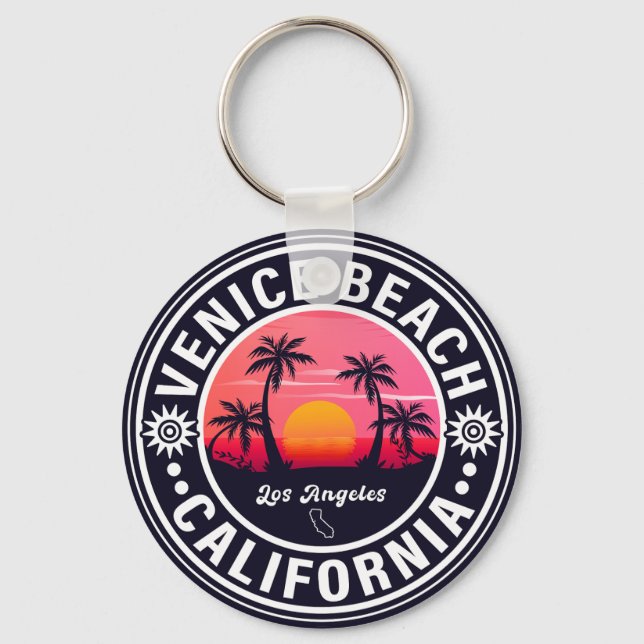 Porte-clés Venice Beach California Retro Sunset Souvenirs 60s (Recto)