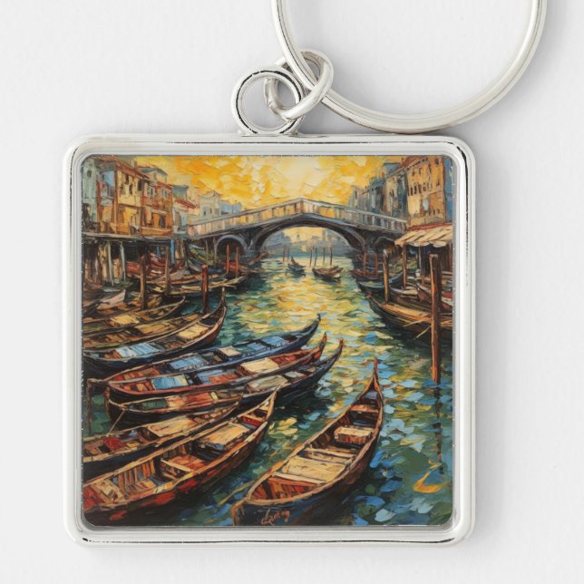 Porte-clés Venise, Italie, en style van Gogh (Devant)