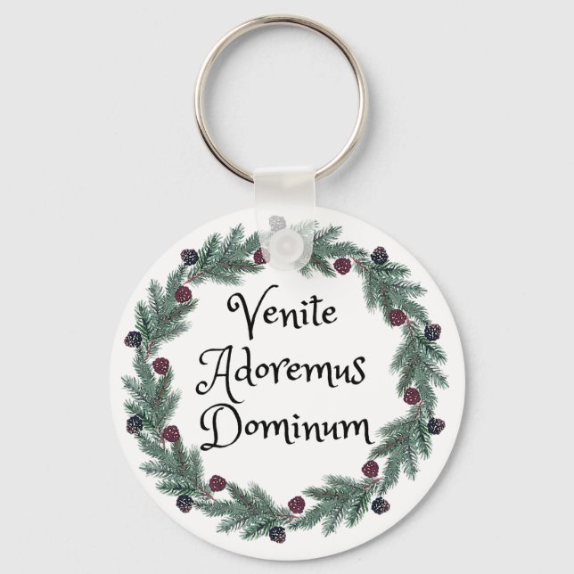 Porte-clés Venite Adoremus Dominum Latin Noël religieux (Recto)