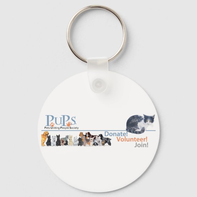 Porte-clés Vente de logo PUP avec Tuxedo Cat (Recto)