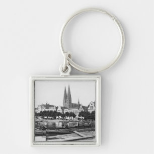 Porte-clés Vente du bois sur la rivière Trave, Lübeck, c.19