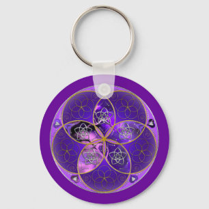 Porte-clés Vénus Fleur de l'amour finART rose violet