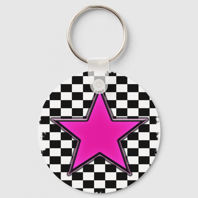Porte-clés Vérificateurs en étoile rose Emo (Recto)
