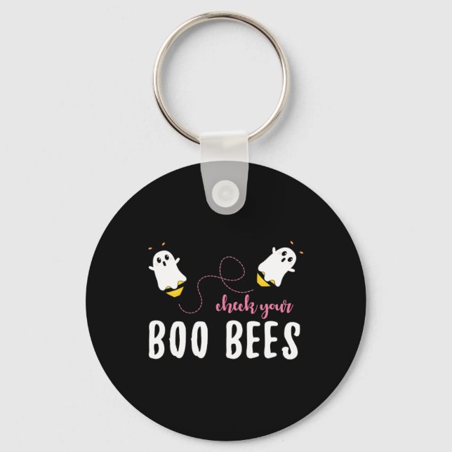 Porte-clés Vérifier vos abeilles Boo Octobre Décernés du canc (Recto)