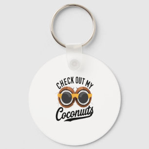 Porte-clés Vérifiez Mes Noix de Coco Drôle D'Humour Tropical