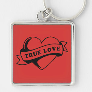 Porte-clés Véritable amour Tatouage Coeur Design romantique