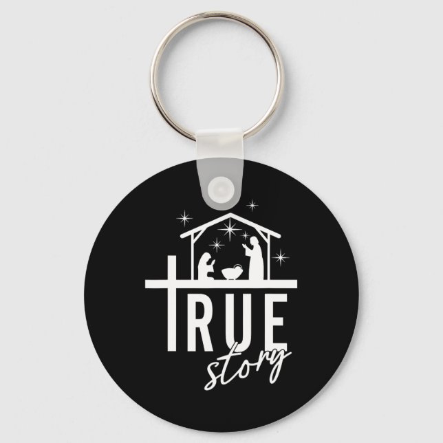Porte-clés Véritable Histoire De Jésus Naissance Noël Scène D (Recto)