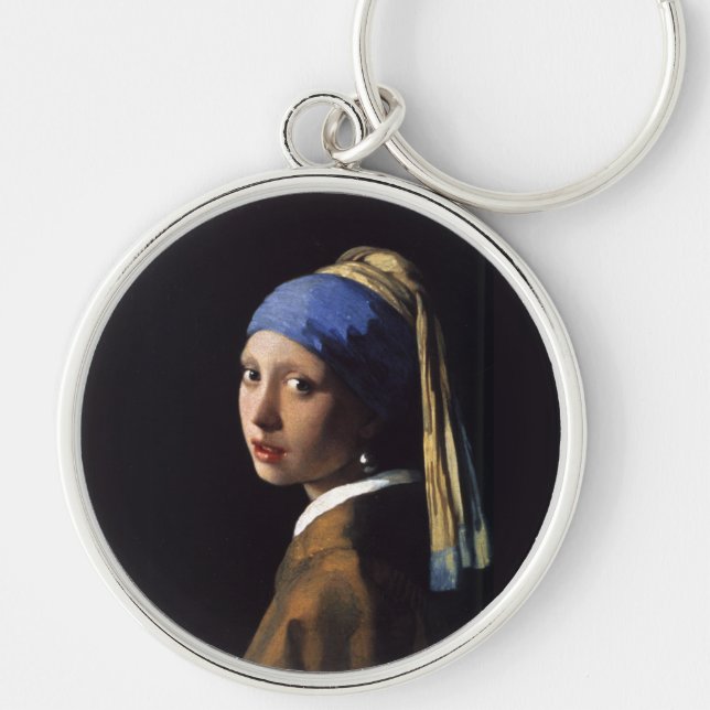 Porte-clés Vermeer Girl Pearl Élevant Masterpiece Peinture (Devant)