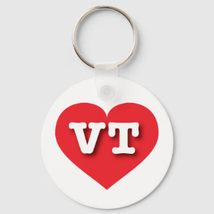 Porte-clés Vermont Red Heart - J'aime VT