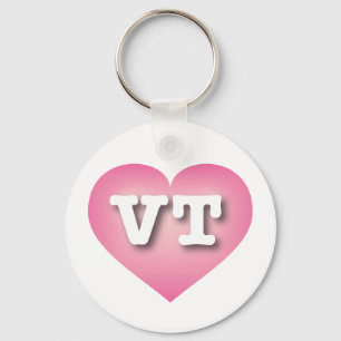 Porte-clés Vermont Rose Fade Heart - J'aime VT