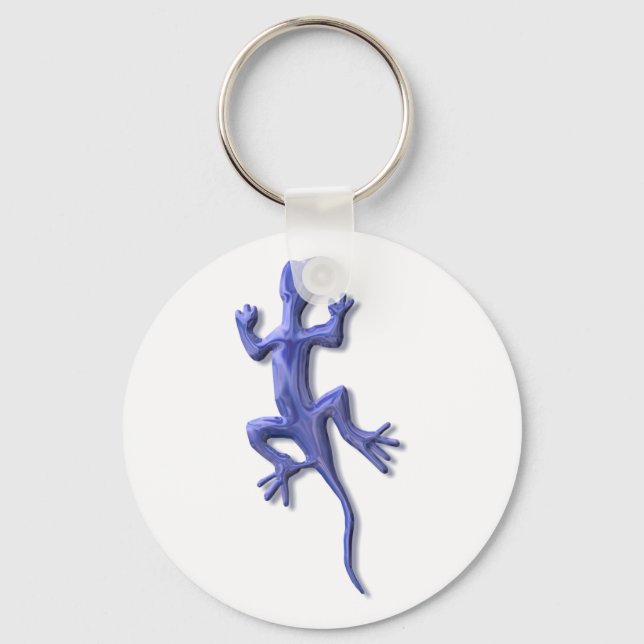 Porte-clés Verre bleu Lézard (Recto)