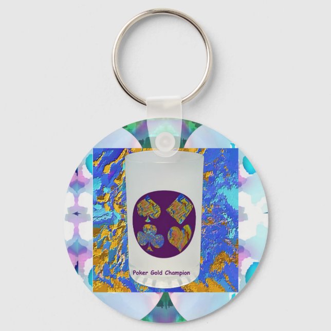 Porte-clés Verre du champion d'or de poker (Recto)
