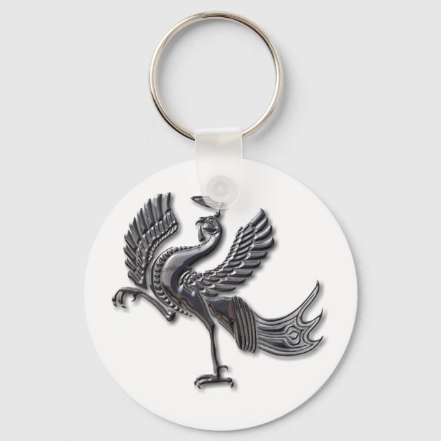 Porte-clés Verre noir Red Bird (Recto)