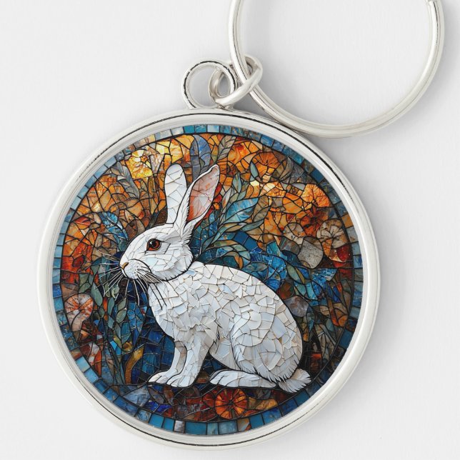 Porte-clés Verre teinté décoratif lapin (Devant)