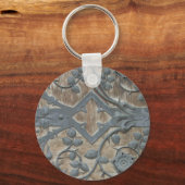 Porte-clés Verrouillage médiéval en fer sur porte en bois (Front)