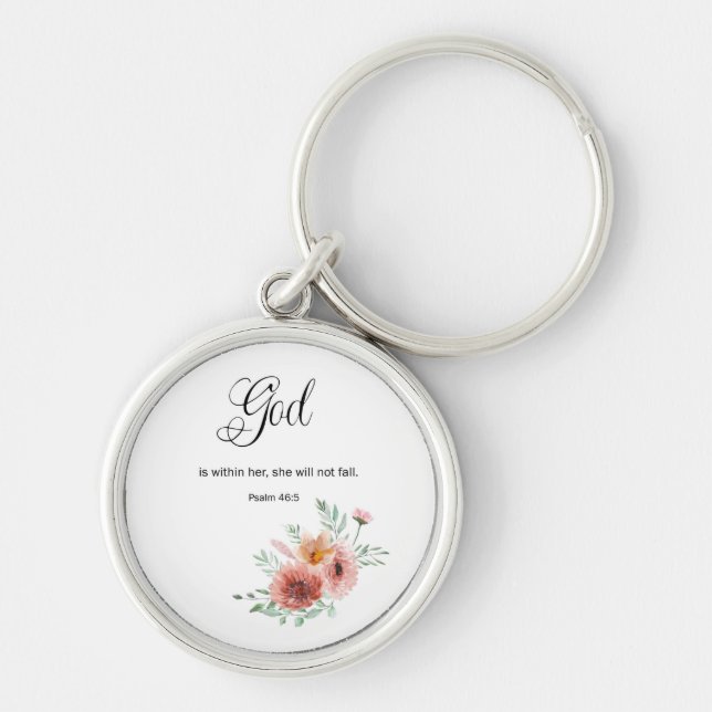 Porte-clés Verse de la Bible Florale (Devant)