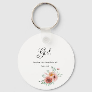 Porte-clés Verse de la Bible Florale
