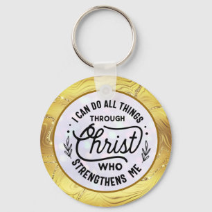 Porte-clés Verset de la Bible d'encouragement avec élégant br