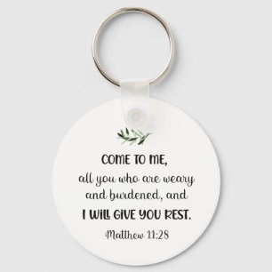 Porte-clés Verset de la Bible Matthew Carré en bois d'olive P