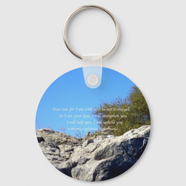 Porte-clés Versets de la Bible Citation Inspirationnelle Isaï (Recto)