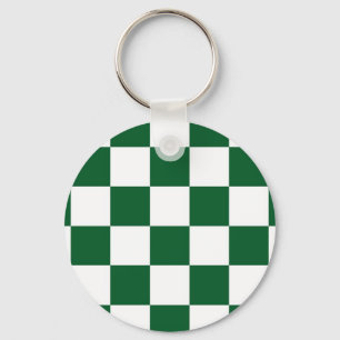 Porte-clés Vert Checkered et blanc