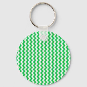 Porte-clés Vert en pastel blanc et foncé de zigzag -