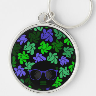 Porte-clés vert et bleu Afro Diva