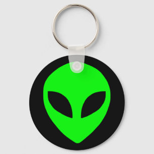 Porte-clés vert étranger de visage