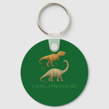 Porte-clés vert - J'aime les dinosaures