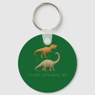 Porte-clés vert - J'aime les dinosaures