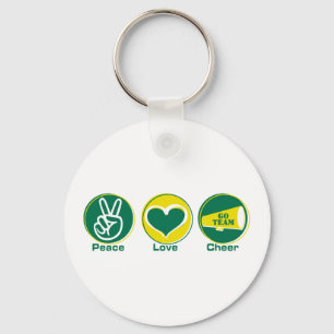 Porte-clés Vert/jaune d'acclamation d'amour de paix