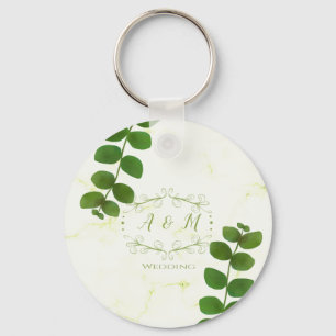 Porte-clés Vert Mariage Chic 