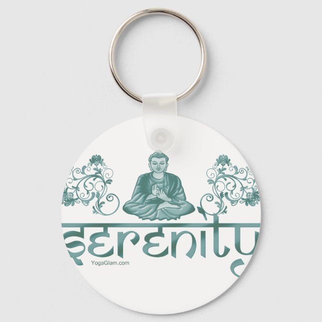 Porte-clés vert méditation sérénité (Recto)