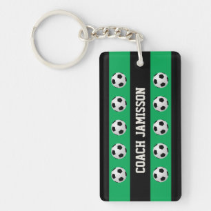 Porte-clés Vert & Noir, Merci pour entraîneur de football, J