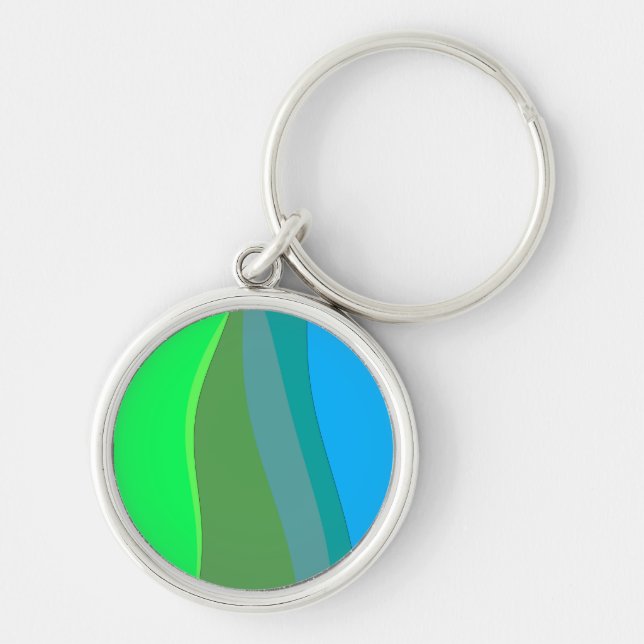 Porte-clés Vert super Et Bleu Art Abstrait 305 (Devant)