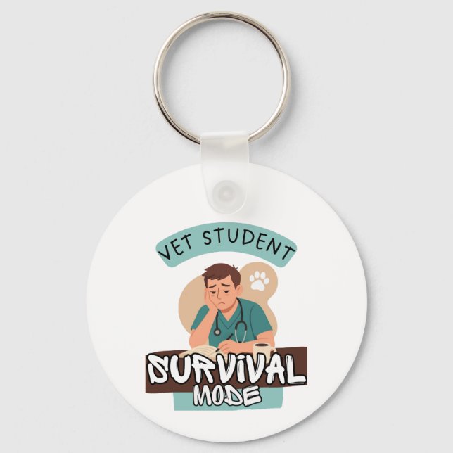 Porte-clés Vet Student Survival Mode – Vet Student Design (Recto)