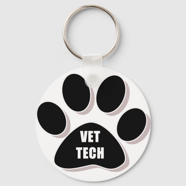Porte-clés vet tech keychain paw black (Recto)