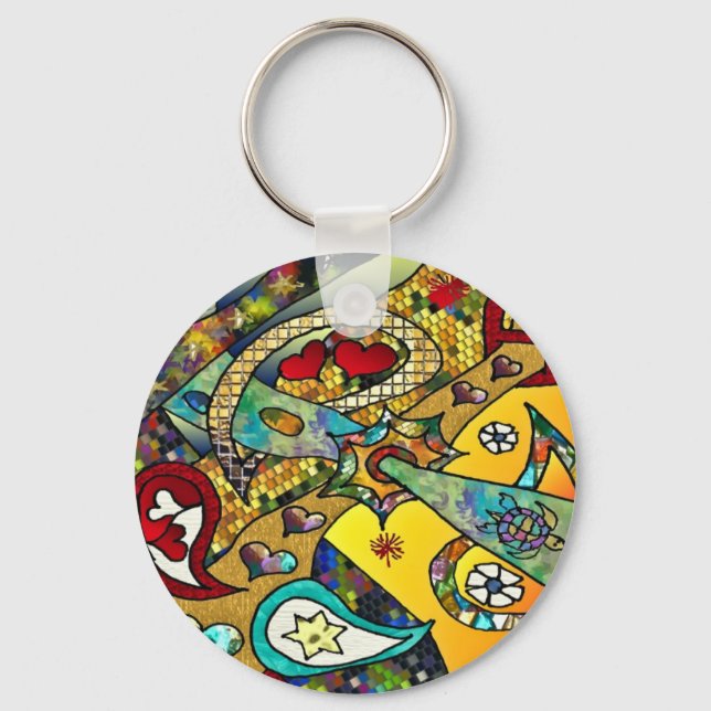 Porte-clés Vêtements Cadeaux Rétro 60 Psychedeliques Cycle De (Recto)