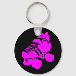 Porte-clés Vêtements de conception de patinage rose et noir c
